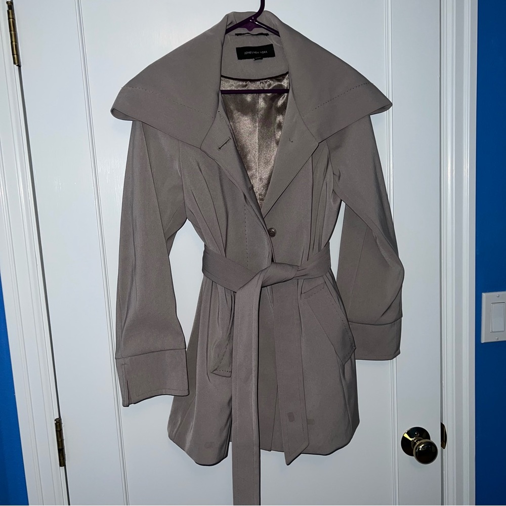 Taupe trench coat